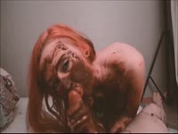 [ Shit Fetish Sex ] Sexy red head covers herself in smelly shit.